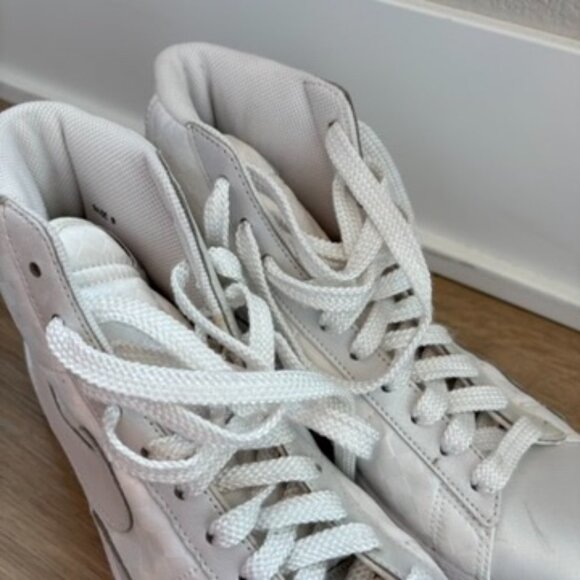 Vintage 2008 Nike Blazer Mid '09 Premium White Snakeskin Checker Size 9 EU 40.5 - Picture 3 of 9